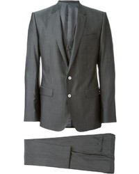 Серый шерстяной костюм-тройка от Dolce & Gabbana