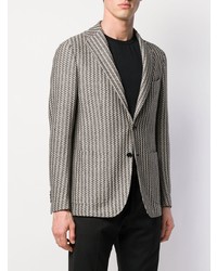 Мужской серый шерстяной пиджак в вертикальную полоску от Tagliatore