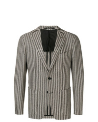 Мужской серый шерстяной пиджак в вертикальную полоску от Tagliatore