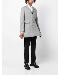 Мужской серый шерстяной пиджак в клетку от Comme Des Garcons Homme Plus