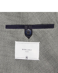 Мужской серый шерстяной пиджак в клетку от Boglioli
