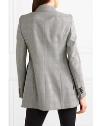 Женский серый шерстяной пиджак в клетку от Balenciaga