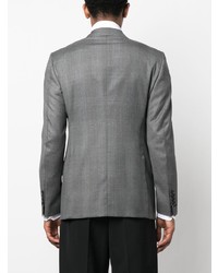 Мужской серый шерстяной пиджак в клетку от Tom Ford