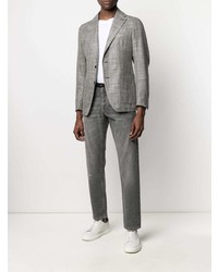 Мужской серый шерстяной пиджак в клетку от Tagliatore