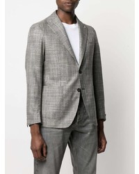 Мужской серый шерстяной пиджак в клетку от Tagliatore
