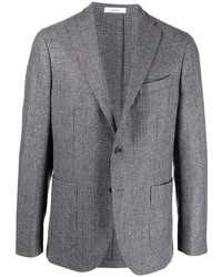 Мужской серый шерстяной пиджак в шотландскую клетку от Boglioli