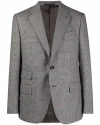 Мужской серый шерстяной пиджак в шотландскую клетку от Caruso