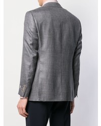 Мужской серый шерстяной пиджак в шотландскую клетку от Canali