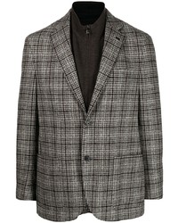 Мужской серый шерстяной пиджак в шотландскую клетку от Corneliani