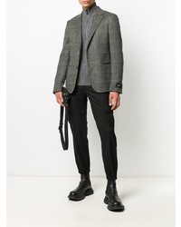 Мужской серый шерстяной пиджак в шотландскую клетку от Z Zegna