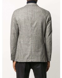 Мужской серый шерстяной пиджак в шотландскую клетку от Boglioli