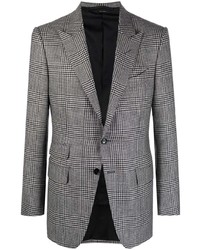 Мужской серый шерстяной пиджак в шотландскую клетку от Tom Ford
