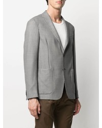 Мужской серый шерстяной пиджак с геометрическим рисунком от Z Zegna