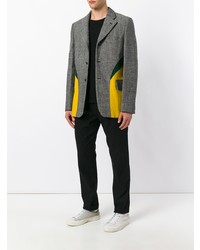 Мужской серый шерстяной пиджак с принтом от Comme Des Garçons Pre-Owned