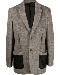 Мужской серый шерстяной пиджак с узором "в ёлочку" от Acne Studios