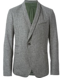 Мужской серый шерстяной пиджак с узором "в ёлочку" от Haider Ackermann