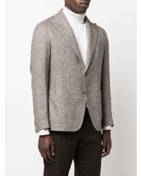 Мужской серый шерстяной пиджак с узором "в ёлочку" от Tagliatore