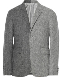 Мужской серый шерстяной пиджак с узором "в ёлочку" от Thom Browne