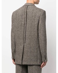 Мужской серый шерстяной пиджак с узором "в ёлочку" от Acne Studios