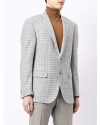 Мужской серый шерстяной пиджак с узором "гусиные лапки" от Corneliani