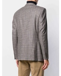 Мужской серый шерстяной пиджак с узором "гусиные лапки" от Canali