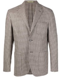 Мужской серый шерстяной пиджак с узором "гусиные лапки" от Corneliani