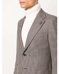 Мужской серый шерстяной пиджак с узором "гусиные лапки" от Lardini