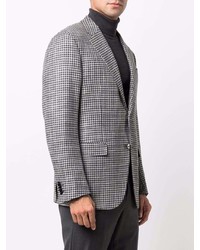 Мужской серый шерстяной пиджак с узором "гусиные лапки" от Ermenegildo Zegna