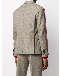 Мужской серый шерстяной пиджак с узором "гусиные лапки" от DSQUARED2