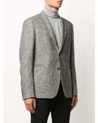 Мужской серый шерстяной пиджак с узором "гусиные лапки" от Z Zegna