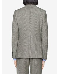 Мужской серый шерстяной пиджак с узором "гусиные лапки" от Gucci