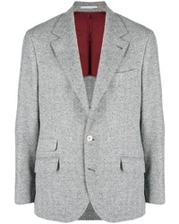 Мужской серый шерстяной пиджак от Brunello Cucinelli