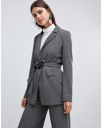 Женский серый шерстяной пиджак от Emme