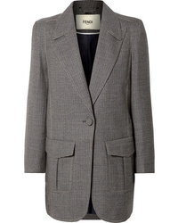 Женский серый шерстяной пиджак от Fendi