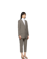 Женский серый шерстяной пиджак от Tibi