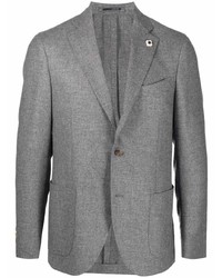 Мужской серый шерстяной пиджак от Lardini