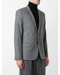 Мужской серый шерстяной пиджак от AMI Alexandre Mattiussi