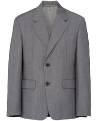 Мужской серый шерстяной пиджак от Prada