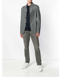 Мужской серый шерстяной пиджак от Emporio Armani