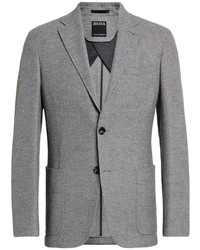 Мужской серый шерстяной пиджак от Zegna