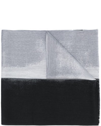 Мужской серый шерстяной плетеный шарф от Jil Sander