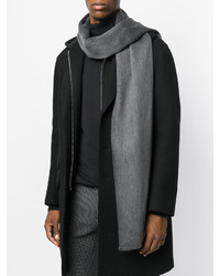 Мужской серый шерстяной плетеный шарф от Jil Sander
