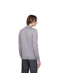 Мужской серый шерстяной свитер с воротником поло от DSQUARED2