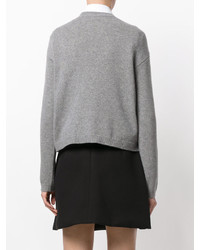 Женский серый шерстяной свитер с вышивкой от RED Valentino