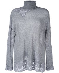 Женский серый шерстяной свитер с вышивкой от Ermanno Scervino