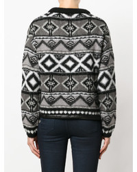 Женский серый шерстяной свитер с принтом от Twin-Set