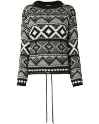 Женский серый шерстяной свитер с принтом от Twin-Set