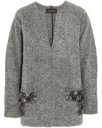 Женский серый шерстяной свитер с украшением от By Malene Birger