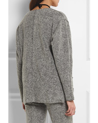 Женский серый шерстяной свитер с украшением от By Malene Birger