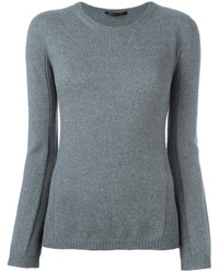 Женский серый шерстяной свитер от Agnona